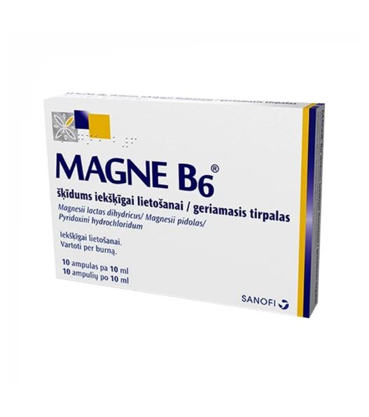 Magne B6, 10ml x 10 - Reduces Stress, Fatigue, Cramps, Anxiety